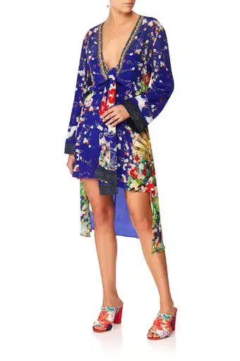 Camilla Tie Detail Short Dress Maikos Midnight Blue Size XS / Au 8