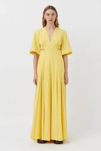 Camilla and Marc Antonella V-Neck Dress Lemon Yellow Size 10
