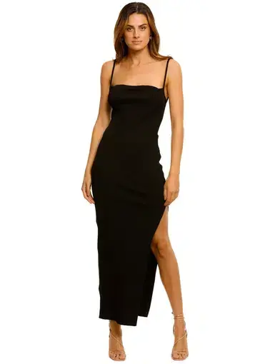 Bec & Bridge Lila Midi Dress Black Size AU 6