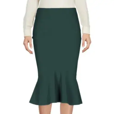 Greta Constantine Kace Flounce Hem Midi Skirt Teal Green Size AU 8