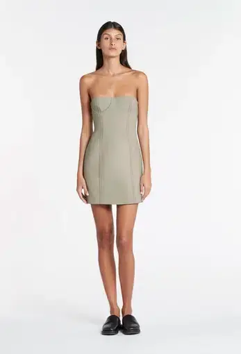 Sir the Label Adrien Structured Mini Dress in Sage Green Size 1 / Au 8