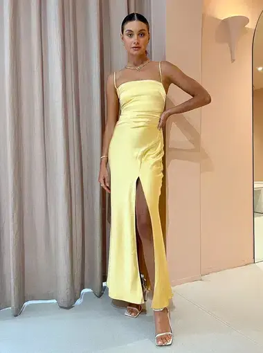 Bec & Bridge Nadia Maxi Dress Straw  Yellow Size 8 / S