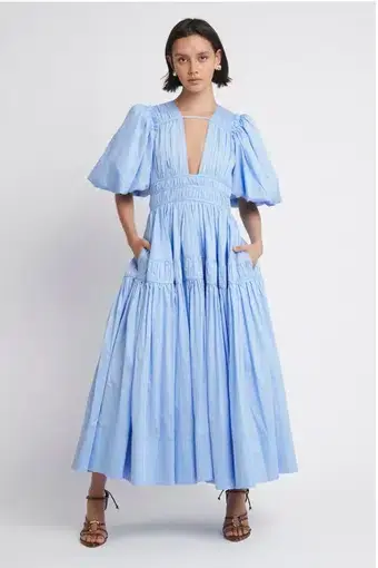 Aje Fallingwater Gathered Midi Dress in Powder Blue
Size 14 / XL
