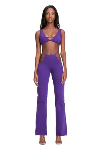 I. AM. GIA Lucid Crop Top & Pants Set Purple Size S/AU 8