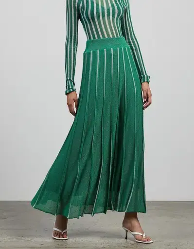 Rachel Gilbert Julian Knit Maxi Skirt Green Size M / AU 10