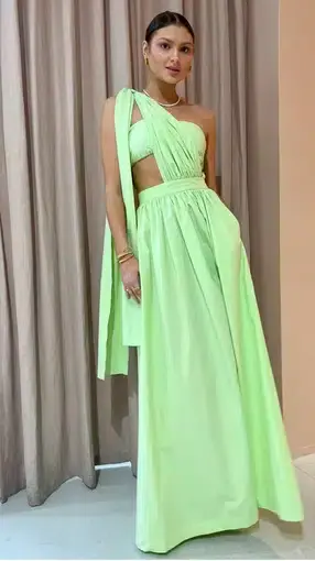 Bondi Born St Tropez Maxi Dress Green Size AU 10