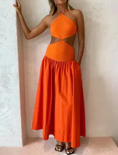 Bec & Bridge Ula Maxi Dress in Chilli Orange Size S / Au 8