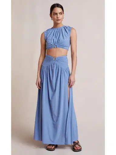 Bec & Bridge Minx Top and Maxi Skirt Set Blue Size AU 6