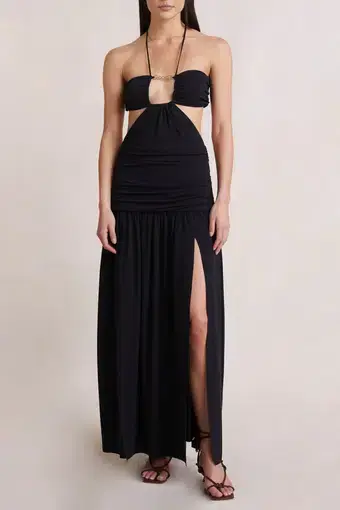 Bec & Bridge Adaline Cut Out Maxi Dress Black Size AU 8