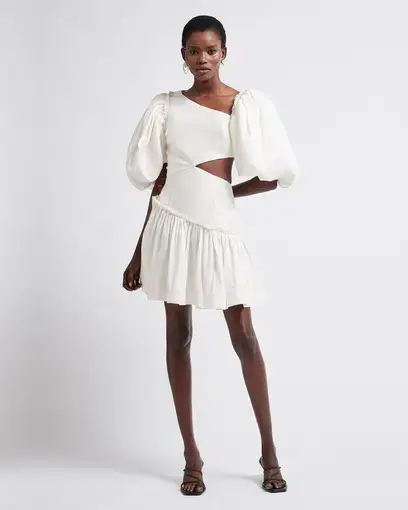 Aje Chateau Mini Dress in White Size AU 12