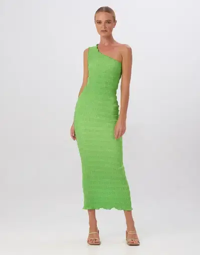 L'Idee Gigi Smocking Gown Neon Lime Green Size AU 8