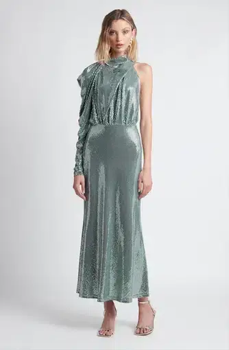 Sheike Hollywood Sequin Dress Green Size AU 8