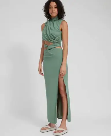 Tojha Taya Top & Skirt Set Green Size 8
