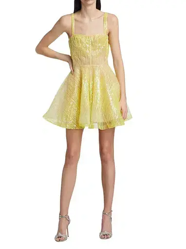 Bronx and Banco Mademoiselle Neon Mini Dress Yellow Size 12
