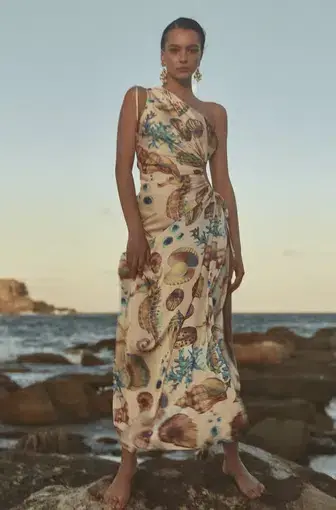 Sonya Moda Nour Maxi Dress Seashell Print Size 10 / M