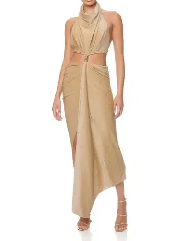 Eliya The Label Aphrodite Midi Dress Gold Size M / 10