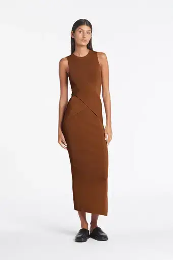 Sir The Label Hazel Josephine Sleeveless Dress In Brown Size 0 / AU 6