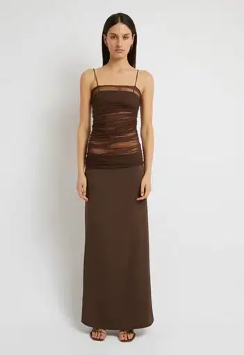 Christopher Esber Sheer Panel Dress Brown Size 6