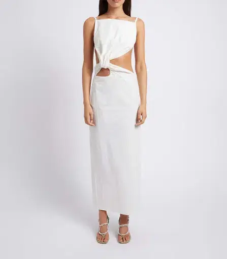 Christopher Esber Interlocked Ruched Dress White Size 8 / S
