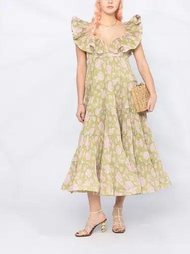 Zimmermann The Lovestruck Pleated Gown Floral Size 10