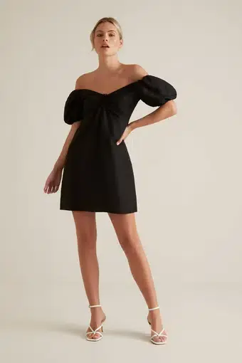 Seed Heritage Off Shoulder Mini Dress Black Size 14