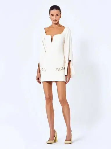 Alexis Azize Mini Dress Cream Size XS/AU 6 