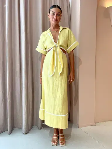Roame Parque Dress Yellow Size XS/AU 8