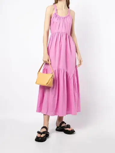Lee Matthews Ali Maxi Summer Dress Pink Size 2/Au 8