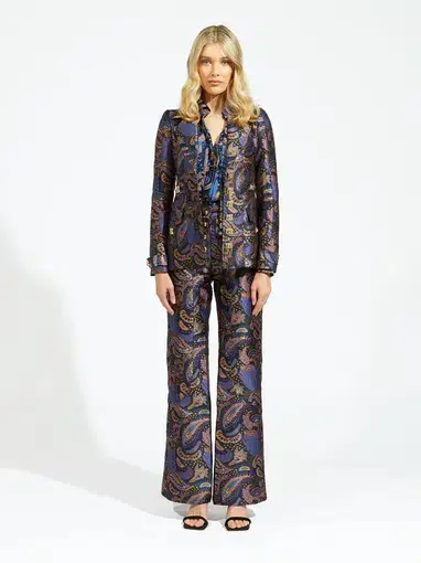Alice McCall Midnight Hour Jacket and Pants Suit Set Paisley Print Size 6