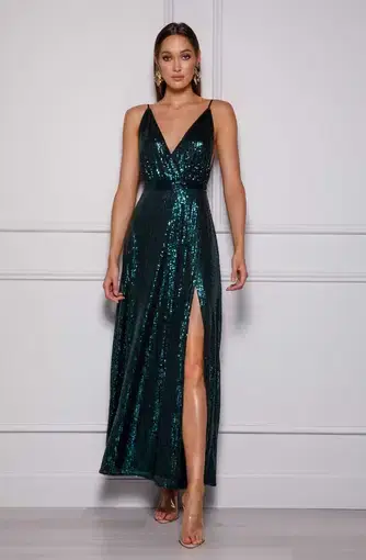 Elle Zeitoune Ronnie Gown in Green Size 12