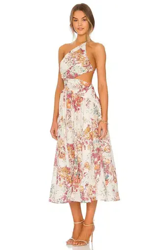Zimmermann Pattie Asymmetrical Dress Floral Size 0P/AU 6 
