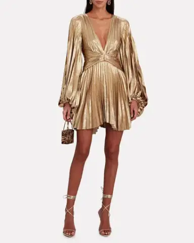 Acler Geneva Mini Dress Gold Size 10