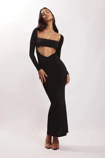 Meshki Ashleigh Cut Out Bandeau Maxi Dress Black Size S / Au 8