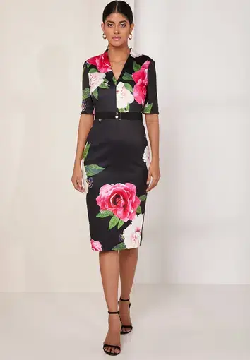 Ted Baker Gilliano Magnificent Floral Bodycon Dress Size 2/AU 10
