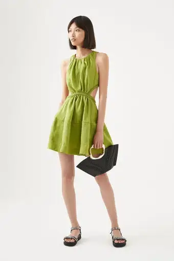 Aje Voyage Cut Out Mini Dress Verdant Green Size 8