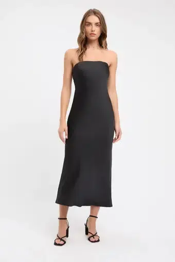 Kookai Belle Midi Slip Dress Black Size 34 / AU 6
