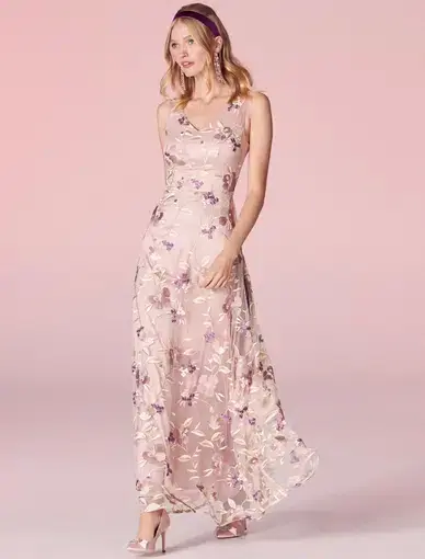 Review Bella Floral Maxi Dress Blush Size 8