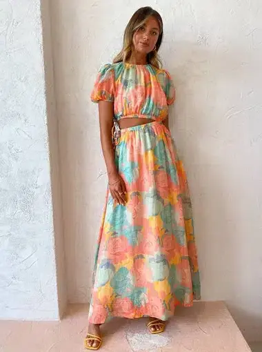 New Romantics Lavender Mist Maxi Dress in Summer Rose Size 12