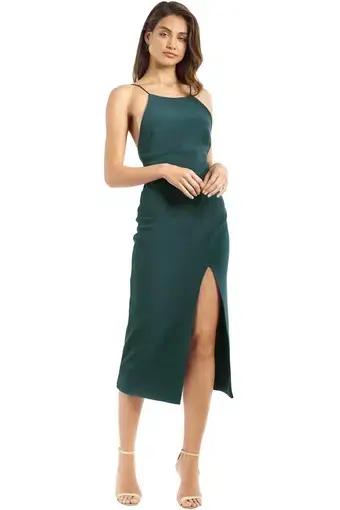 Bec and Bridge Jessie Slip Midi Dress in Green Size 6
