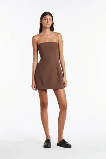 Sir The Label Adrien Dress In Chocolate Brown Size 0 / AU 6