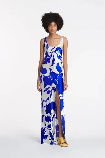Sir the Label Esme Bias Dress Blue Print Size AU 8