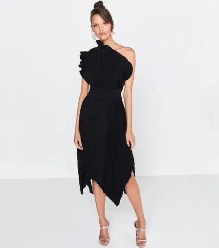 Mossman The Lady Like Midi Dress Black Size 8 