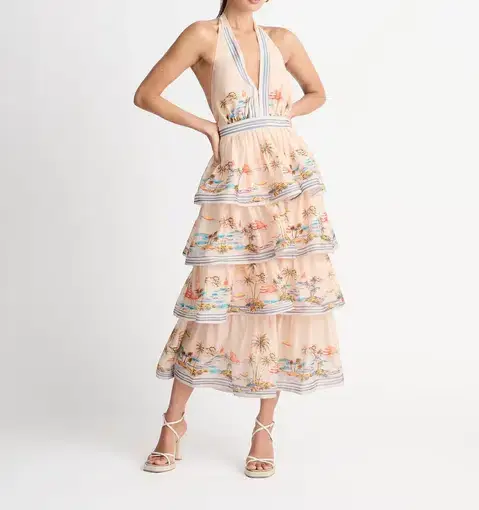 Sheike Riviera Maxi Dress Print Size 8 / S