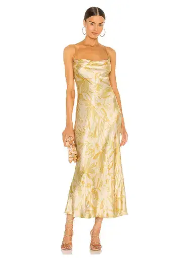 Bec & Bridge Tropical Punch Maxi Dress Yellow Floral Print Size 8