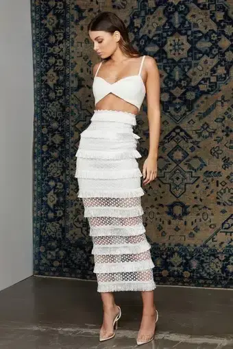 Lexi Mina Dress White Size AU 8