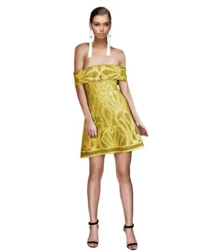 Thurley Ravello Mini Dress Gold Size AU 12