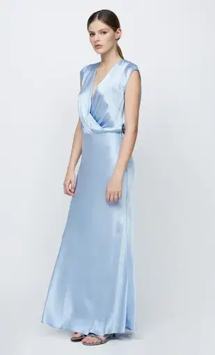 Bec & Bridge Moon Dance Maxi Dress Sky Blue Size AU 10