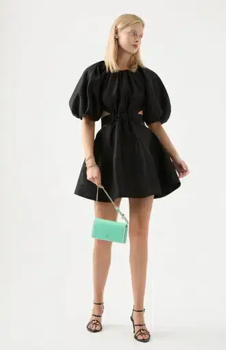 Aje Mimosa Cut Out Mini Dress Black Size AU 12