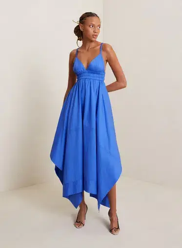 A.L.C Rosie Cotton Midi Dress Blue Size 8