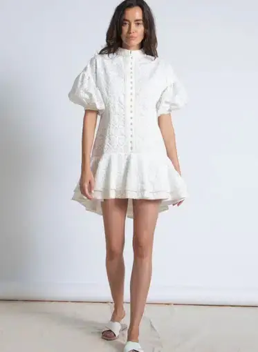 Ixiah the Label Ramonic Mini Dress Cream Size 14